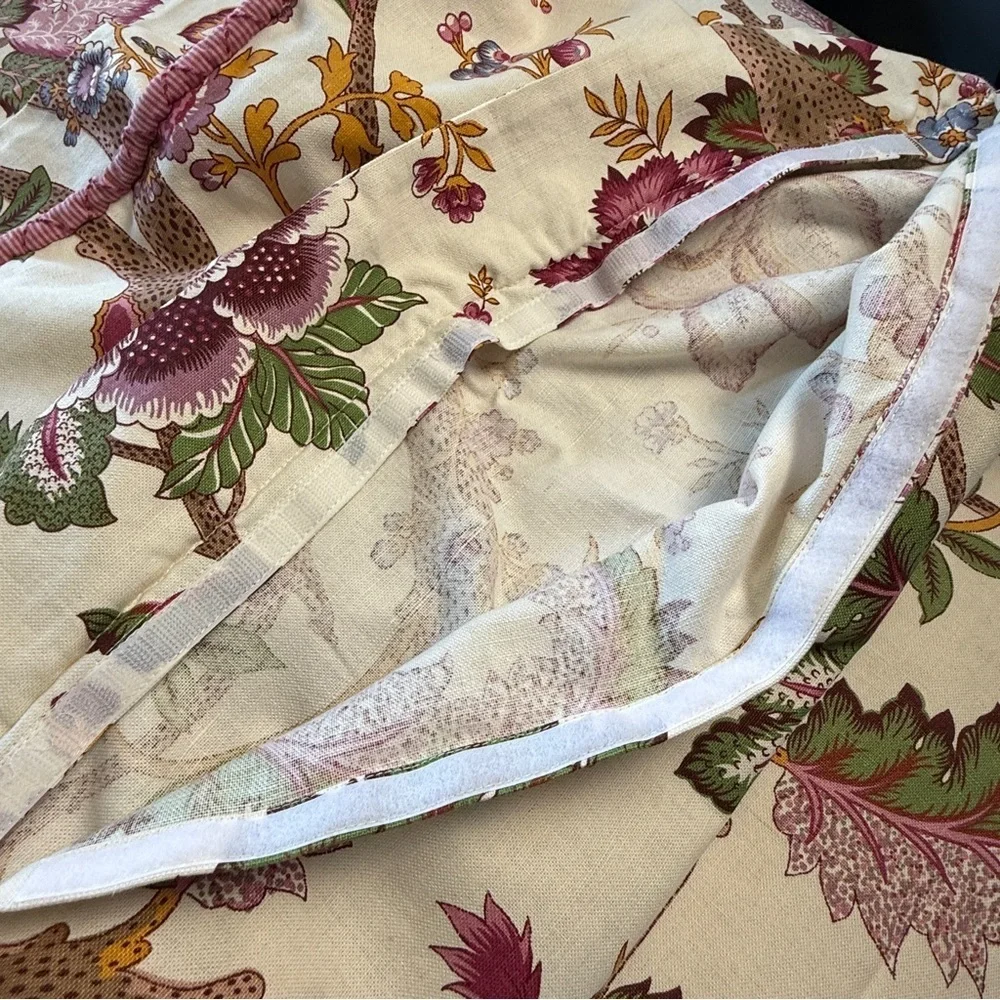 Duvet & 3 Euro Sham Floral Shabby Chic Pink Beige Sage Homemade Set Cottagecore